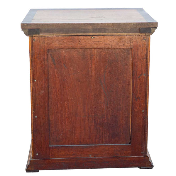 Flemish Burled Birch Glazed Door Microscope Slide Table Cabinet