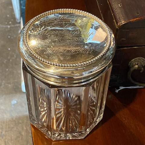 American Sterling Silver and Cut Glass Humidor / Canister
