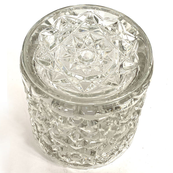 American Art Nouveau Silverplate and Cut Glass Humidor / Canister