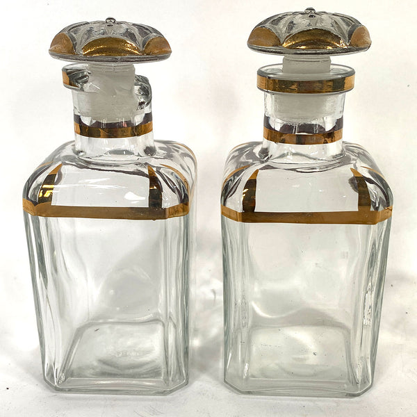 French Baccarat Glass Leather Book-Form Decanter Box (Tantalus)