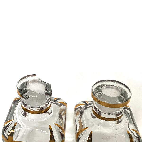 French Baccarat Glass Leather Book-Form Decanter Box (Tantalus)