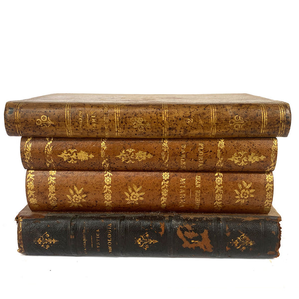 French Baccarat Glass Leather Book-Form Decanter Box (Tantalus)