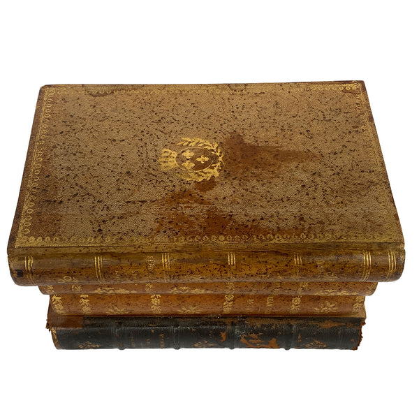 French Baccarat Glass Leather Book-Form Decanter Box (Tantalus)
