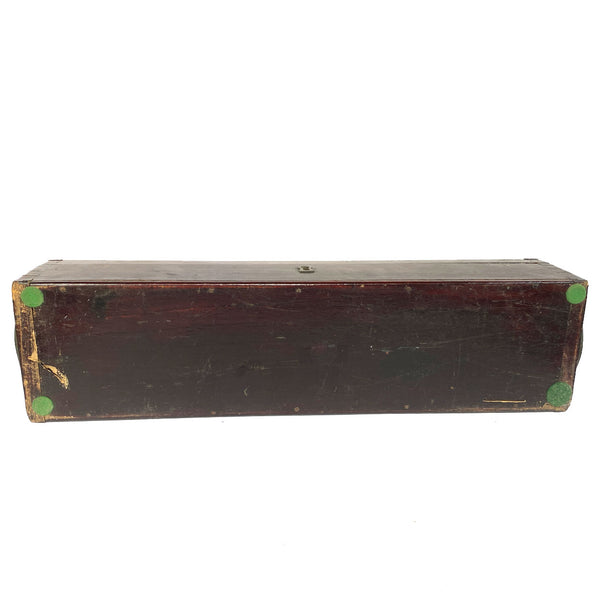 Long Chinese Qing Lacquered Wood Iron Handle Document Box