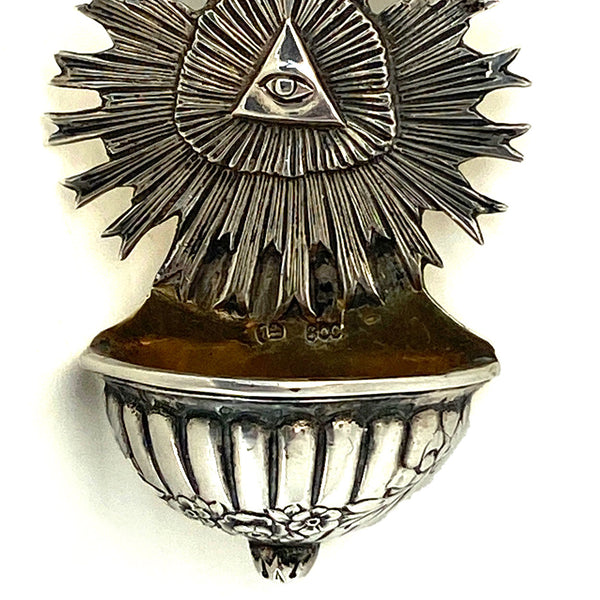 Small German Gilt .800 Silver Ecclesiastical Holy Water Wall Font