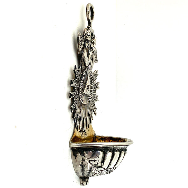 Small German Gilt .800 Silver Ecclesiastical Holy Water Wall Font