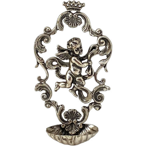 Small Vintage Italian Giovanni Raspini .800 Silver Church Wall Font
