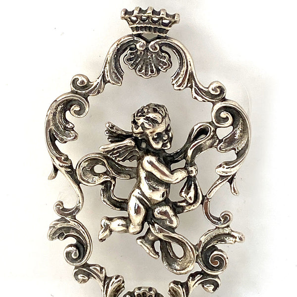 Small Vintage Italian Giovanni Raspini .800 Silver Church Wall Font