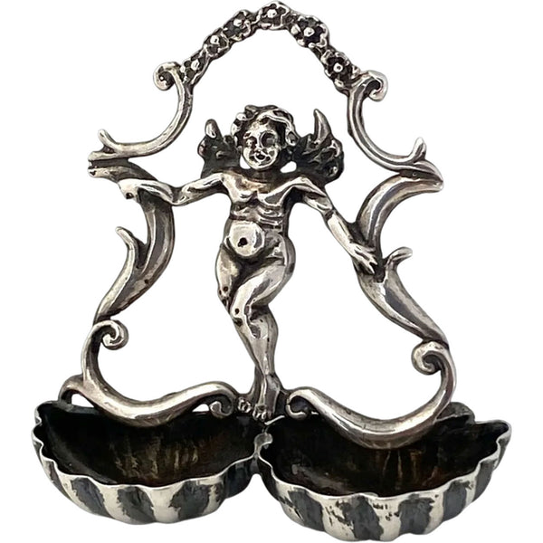 Small Vintage Italian .800 Silver Ecclesiastical Holy Water Double Wall Font
