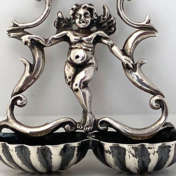 Small Vintage Italian .800 Silver Ecclesiastical Holy Water Double Wall Font