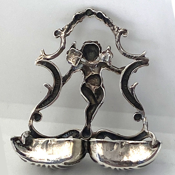 Small Vintage Italian .800 Silver Ecclesiastical Holy Water Double Wall Font