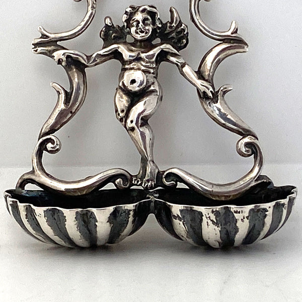 Small Vintage Italian .800 Silver Ecclesiastical Holy Water Double Wall Font