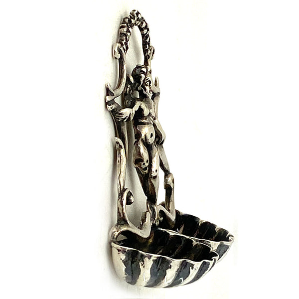 Small Vintage Italian .800 Silver Ecclesiastical Holy Water Double Wall Font