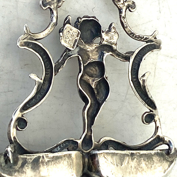 Small Vintage Italian .800 Silver Ecclesiastical Holy Water Double Wall Font