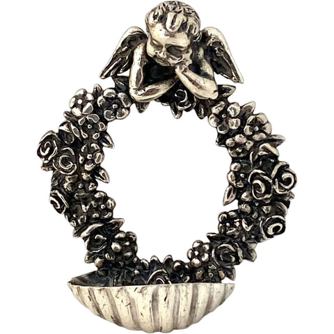 Small Vintage Italian Giovanni Raspini .800 Silver Ecclesiastical Holy Water Wall Font