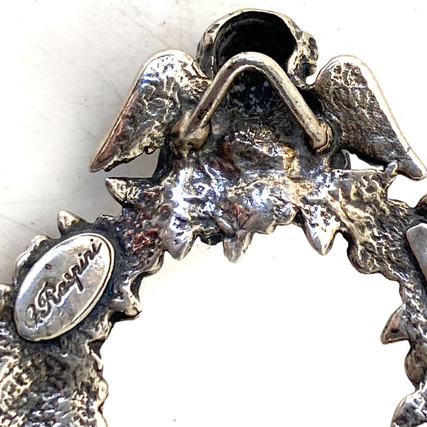 Small Vintage Italian Giovanni Raspini .800 Silver Ecclesiastical Holy Water Wall Font
