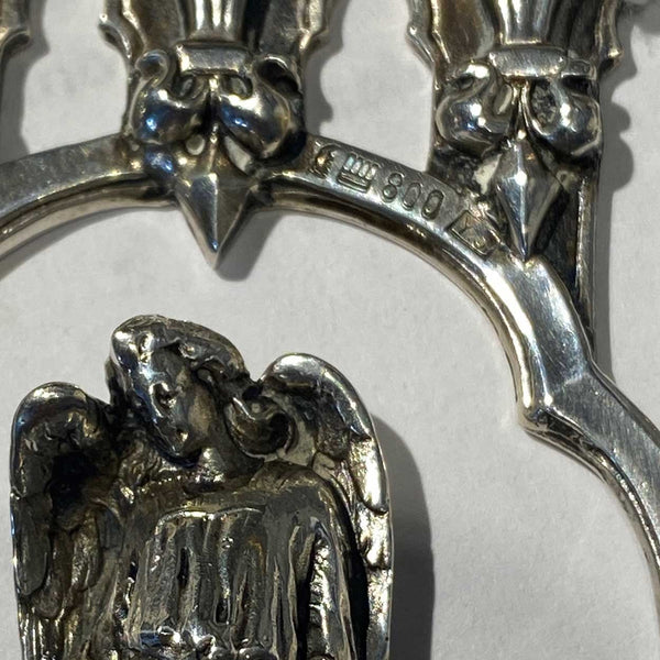German Gothic Revival .800 Silver Ecclesiastical Wall Mount Water Font (Stoup)