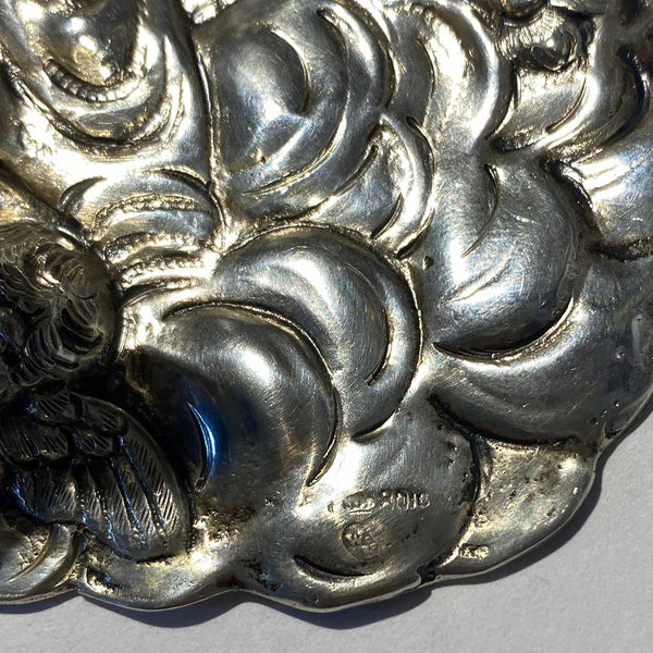 German Wilheim Weinrank Gilt .800 Silver Holy Water Wall Font (Stoup)
