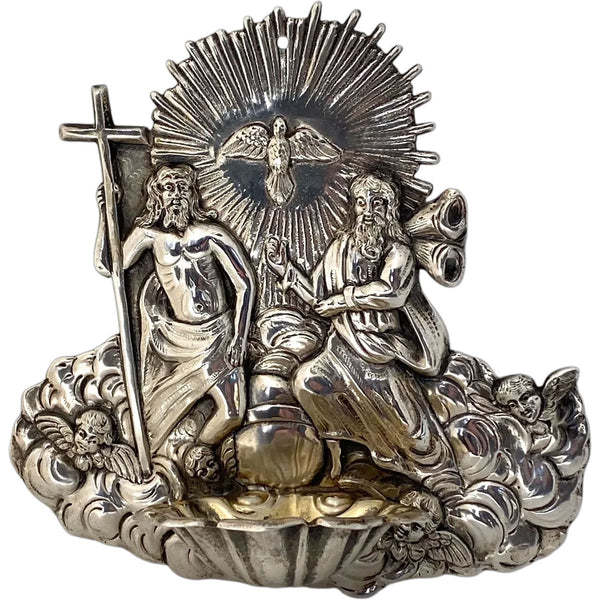 German Wilheim Weinrank Gilt .800 Silver Holy Water Wall Font