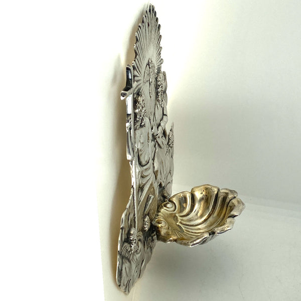 German Wilheim Weinrank Gilt .800 Silver Holy Water Wall Font