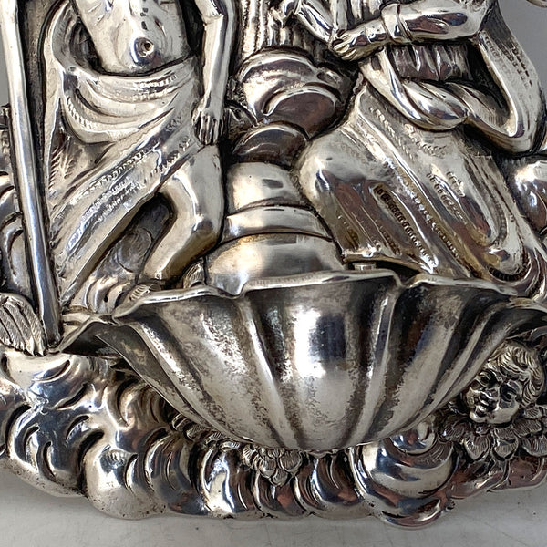 German Wilheim Weinrank Gilt .800 Silver Holy Water Wall Font
