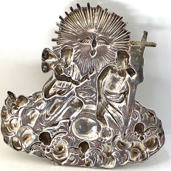 German Wilheim Weinrank Gilt .800 Silver Holy Water Wall Font