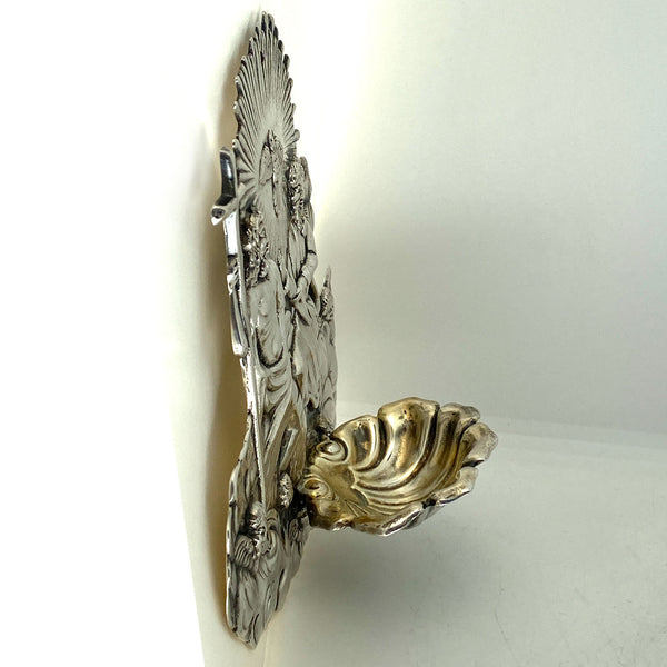 German Wilheim Weinrank Gilt .800 Silver Holy Water Wall Font