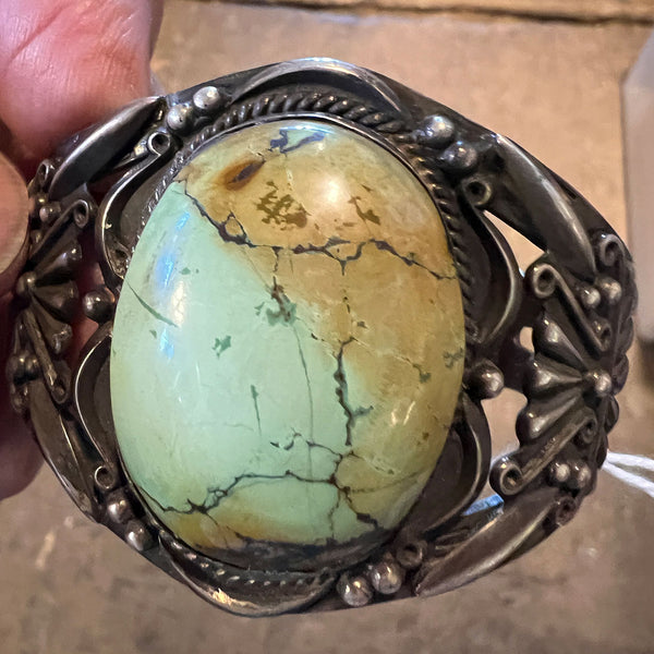 Native American Maisel's Indian Trading Post Sterling Silver Turquoise Cuff Bracelet