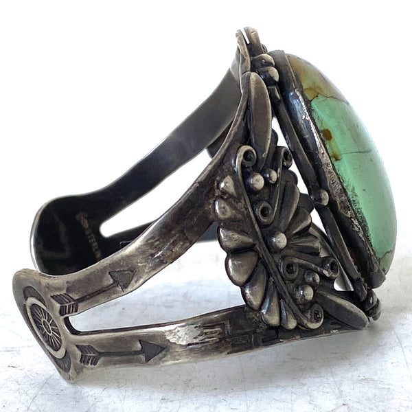 Native American Maisel's Indian Trading Post Sterling Silver Turquoise Cuff Bracelet