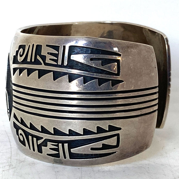 Native American THOMAS SINGER Navajo Silver Kokopelli Cuff Bracelet