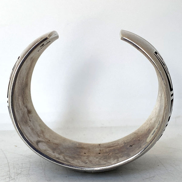 Native American THOMAS SINGER Navajo Silver Kokopelli Cuff Bracelet