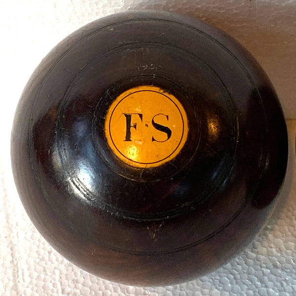 Collection of Three Large Scottish Thomas Taylor Lignum Vitae Lawn Balls