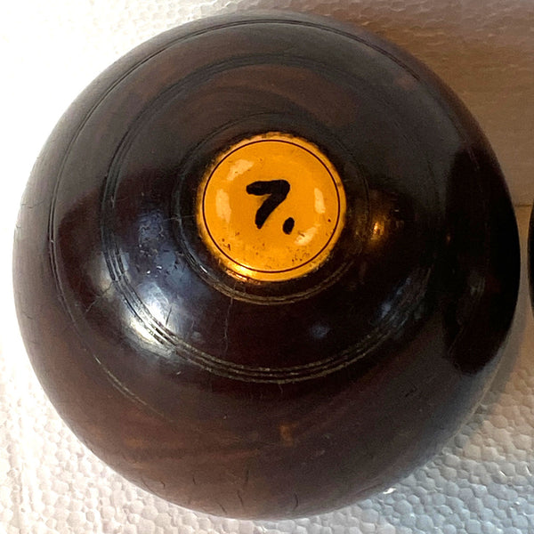 Collection of Three Large Scottish Thomas Taylor Lignum Vitae Lawn Balls