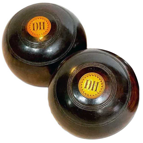 Pair Large Scottish Thomas Taylor Lignum Vitae Lawn Balls