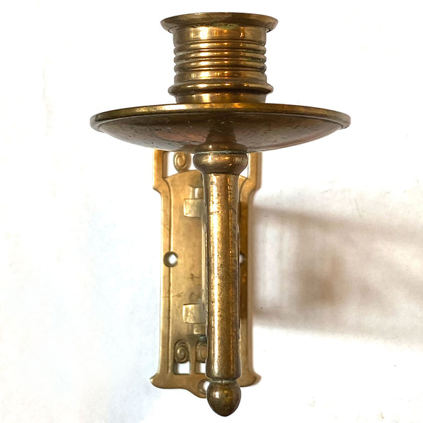 Pair Austrian Jugendstil Gilt Brass Swivel Bracket Candle Piano Sconces