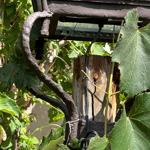 Victorian Copper and Glass Three-Light Street Post Lantern