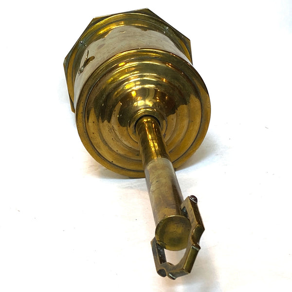 English George Salter & Co. Brass Clockwork Fireplace Roasting Spit (Bottle-Jack)
