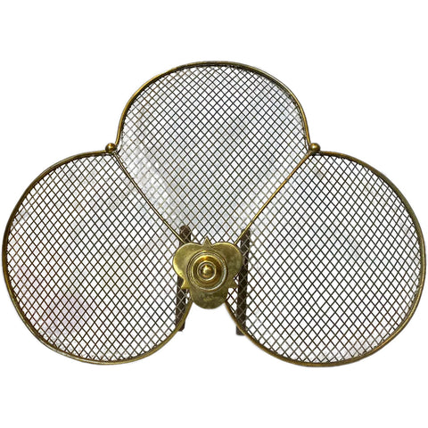 English Georgian Brass and Iron Fireplace Spark Guard Hook-On Screen