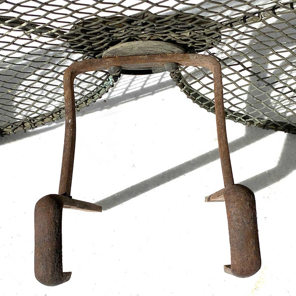 English Georgian Brass and Iron Fireplace Spark Guard Hook-On Screen