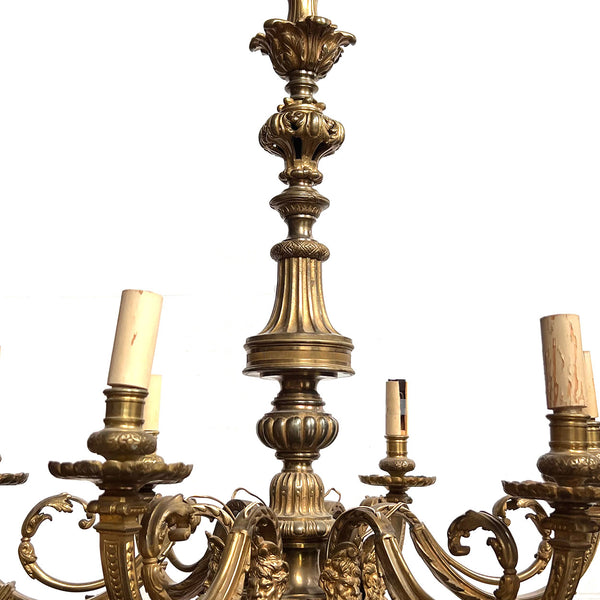 French Baroque Style Bronze Mazarin Six-Light Chandelier