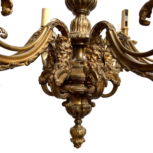 French Baroque Style Bronze Mazarin Six-Light Chandelier