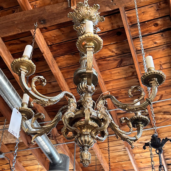 French Baroque Style Bronze Mazarin Six-Light Chandelier