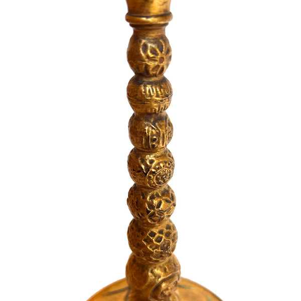 American Tiffany Furnaces Bronze Dore Champleve Enamel Three-Light Table Lamp