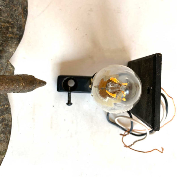 Pair Italian Painted Metal Ecclesiastical One-Light Bracket Wall Sconces