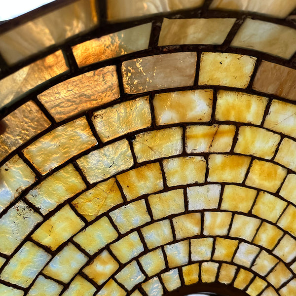 American Albert Sechrist Copper Foil Leaded Glass Geometric Pendant Light Shade