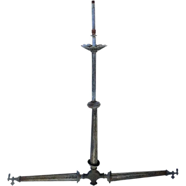 Pair of American Colorado Victorian Zinc and Brass Gas Street Lights Components