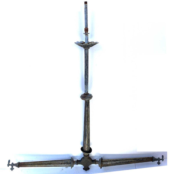Pair of American Colorado Victorian Zinc and Brass Gas Street Lights Components