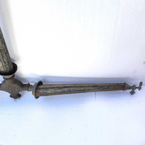 Pair of American Colorado Victorian Zinc and Brass Gas Street Lights Components