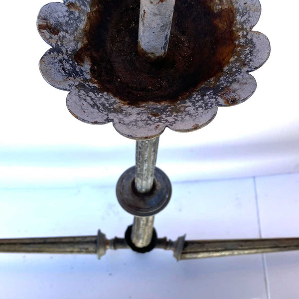 Pair of American Colorado Victorian Zinc and Brass Gas Street Lights Components