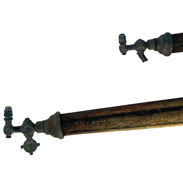 Pair of American Colorado Victorian Zinc and Brass Gas Street Lights Components
